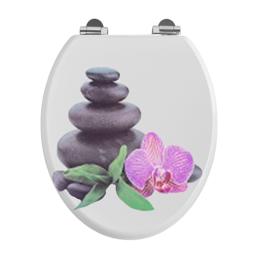 SINOBATH MDF-Holzkern, WC-Sitz Toilettensitz mit Absenkautomatik, Softclose-Scharnier (H128)