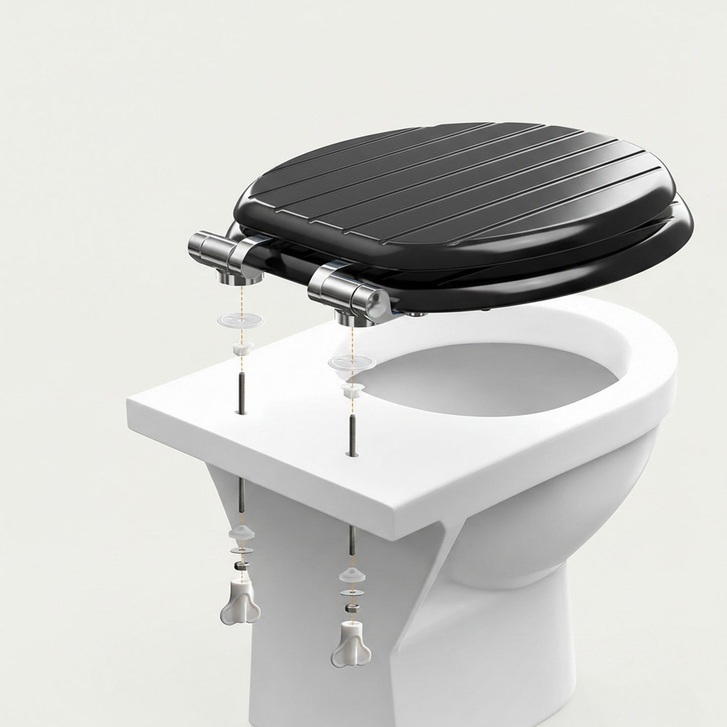 SINOBATH MDF WC-Sitz Schwarz Softclose Toilettensitz — D77