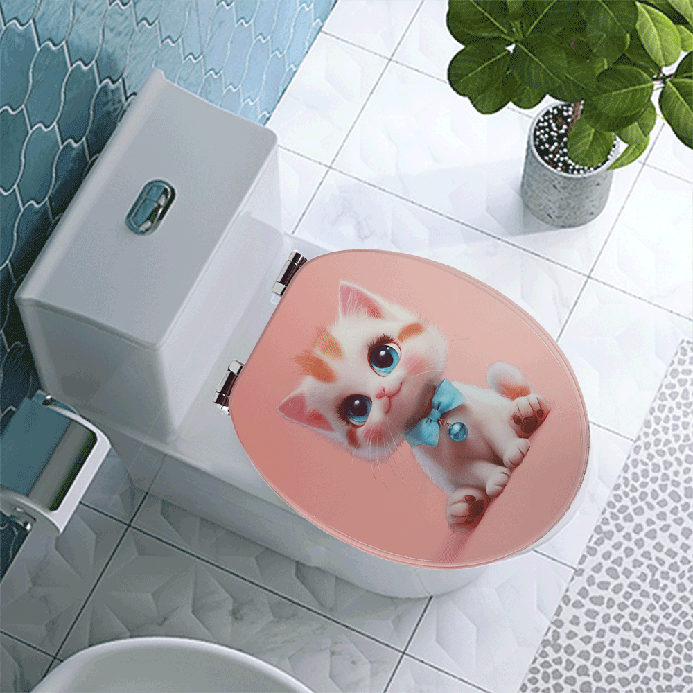 SINOBATH MDF-Holzkern, WC-Sitz Toilettensitz mit Absenkautomatik, Softclose-Scharnier(H365)