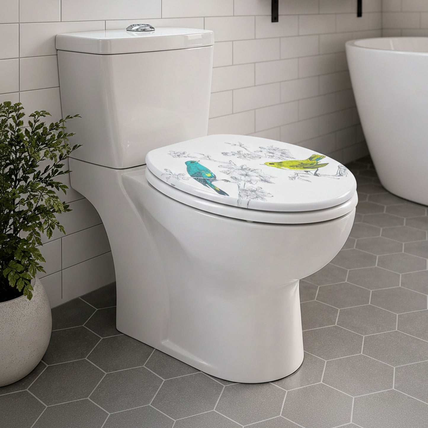 SINOBATH MDF WC-Sitz Gedruckte Muster Softclose Toilettensitz — H371