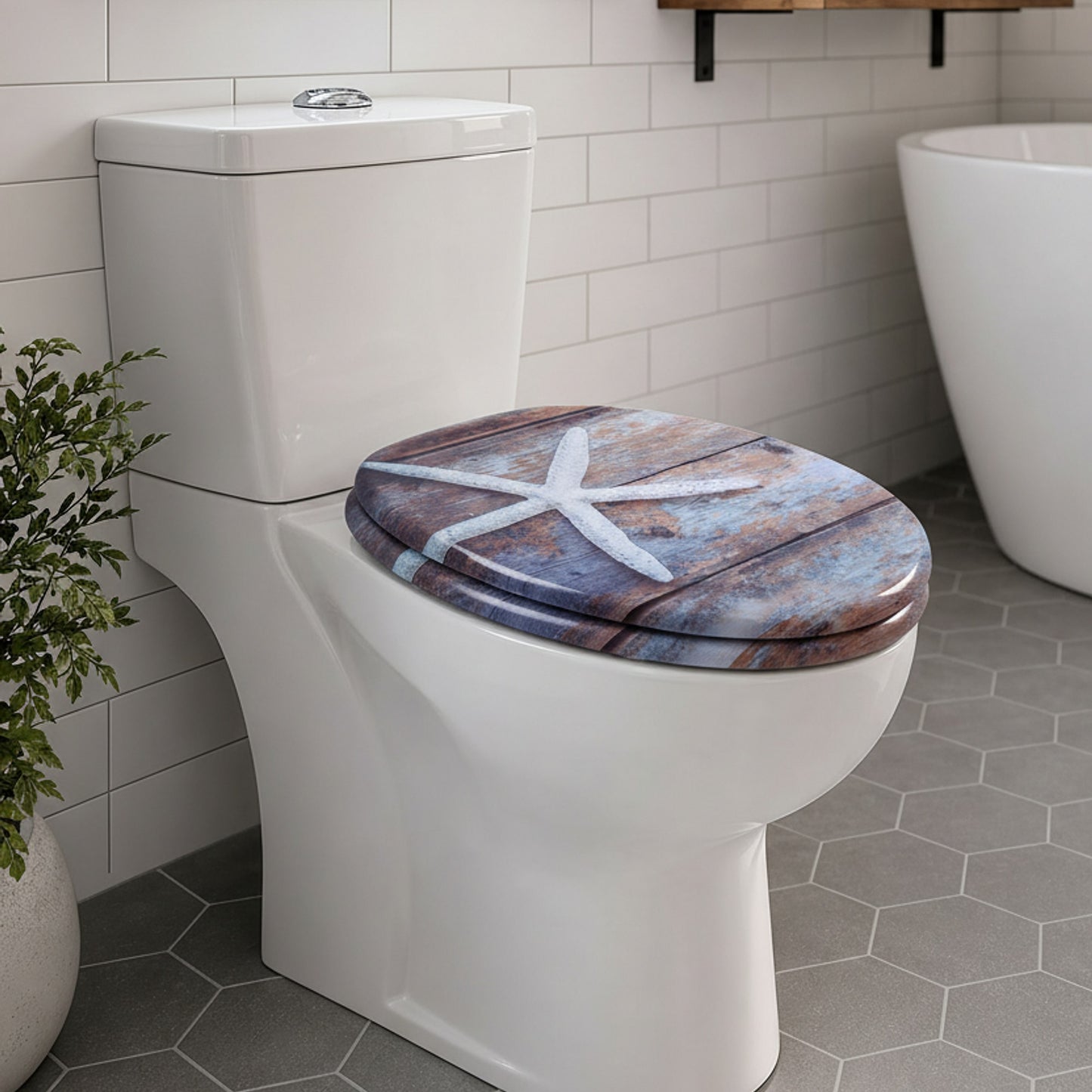 SINOBATH MDF WC-Sitz Gedruckte Muster Softclose Toilettensitz — H374