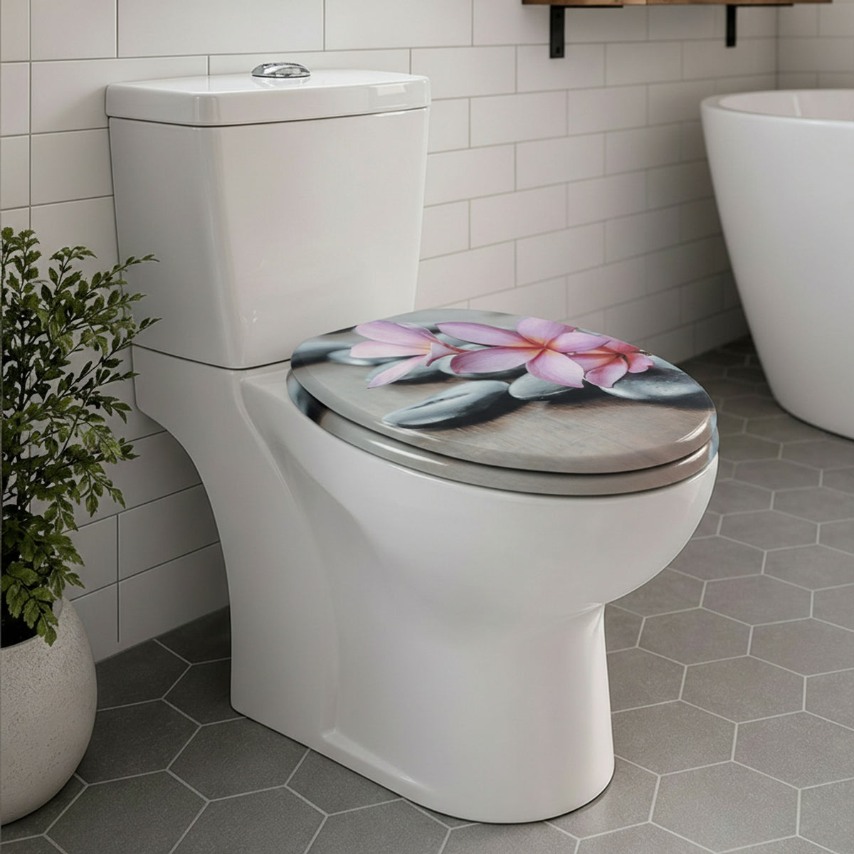 SINOBATH MDF WC-Sitz Gedruckte Muster Softclose Toilettensitz — H386