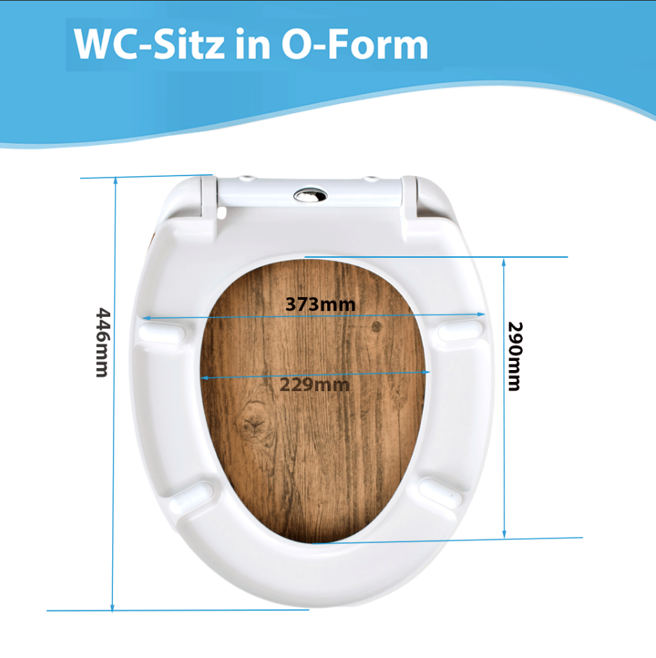 SAINOS O-förmiger Premium-Duroplast Toilettensitz Toilettendeckel, WC Sitz mit Absenkautomatik, Quick-Release Funktion für einfach Reinigung, O Form Weiß Toilettensitz mit Verstellbaren Scharnieren(UF12-352)