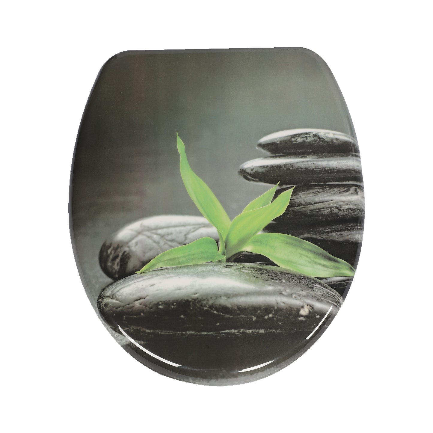 SINOBATH Duroplast WC-Sitz O-Form, Kleines Gras-Optik Absenkautomatik — UF12-421