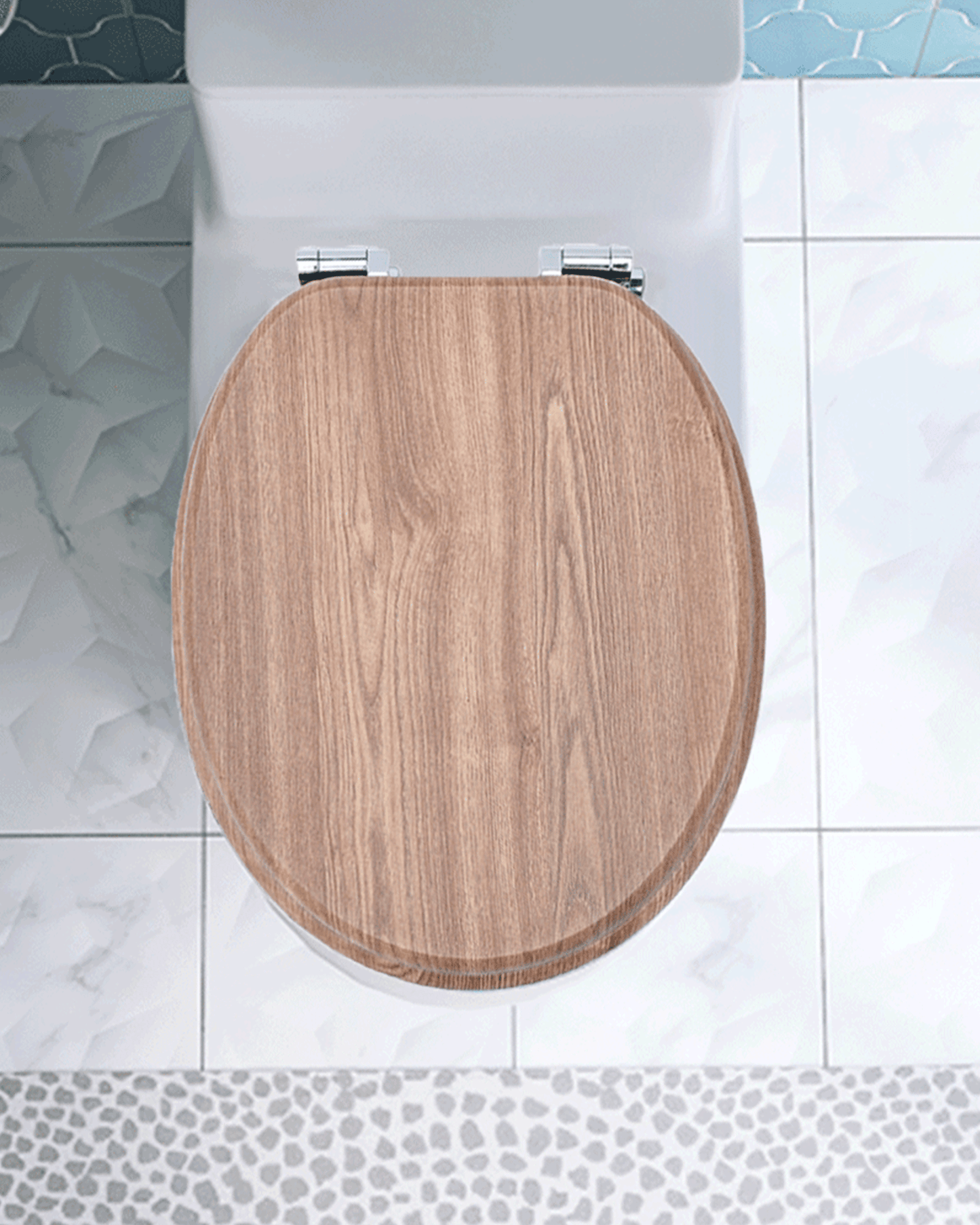 SINOBATH (W101) mit Absenkautomatik, Softclose-Scharnier,MDF-Holzkern, WC-Sitz Toilettensitz (Holz)