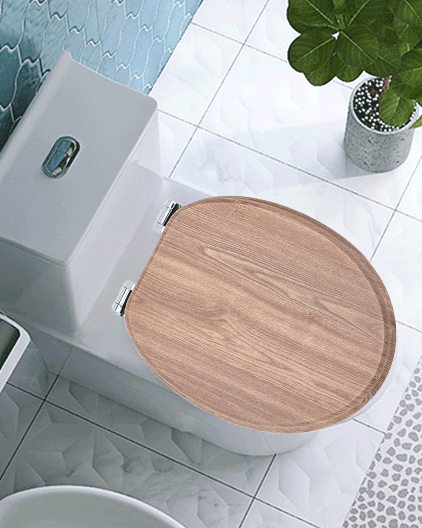 SINOBATH (W101) mit Absenkautomatik, Softclose-Scharnier,MDF-Holzkern, WC-Sitz Toilettensitz (Holz)