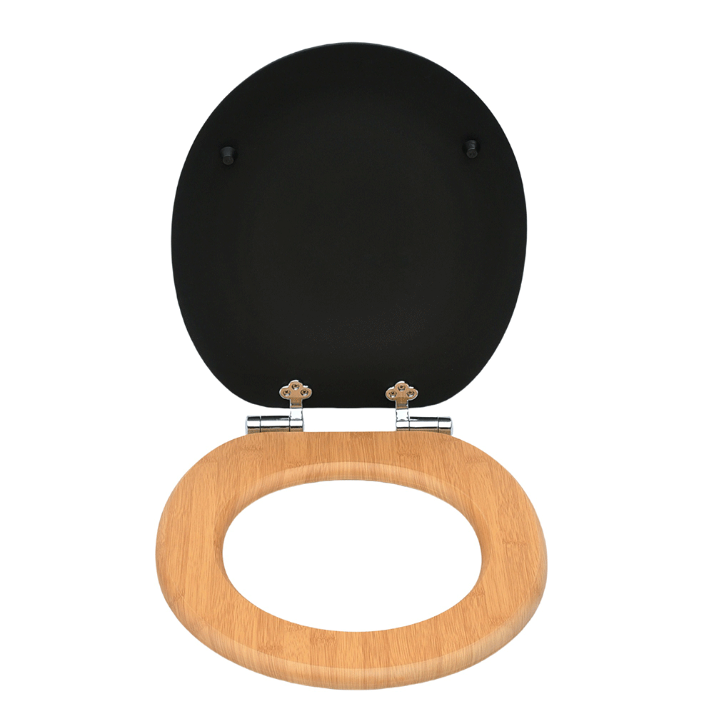 SINOBATH (W103) mit Absenkautomatik, Softclose-Scharnier,MDF-Holzkern, WC-Sitz Toilettensitz (schwarz+gold)