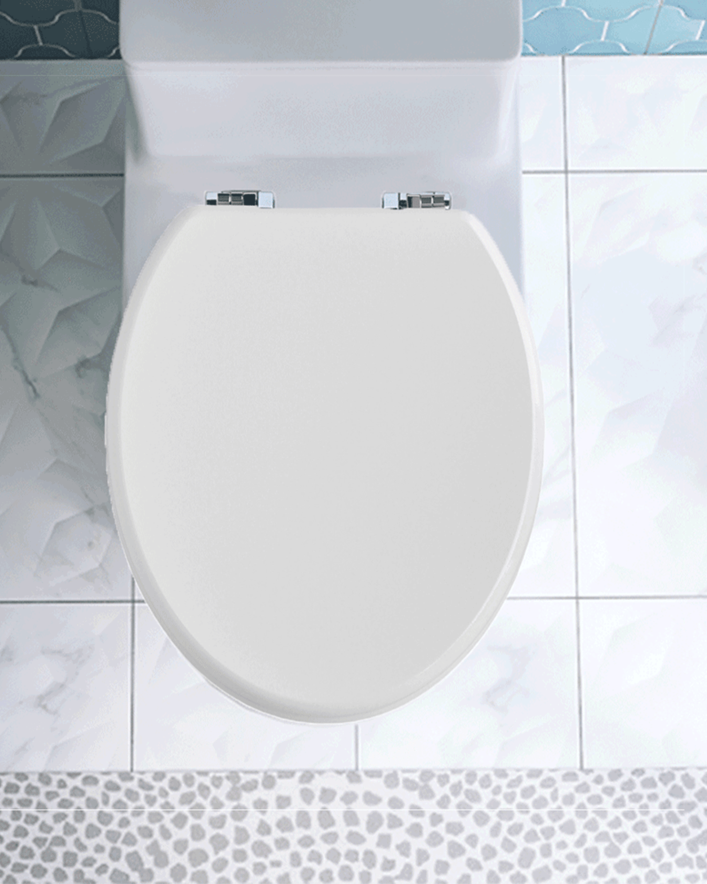 SINOBATH (H001) mit Absenkautomatik, MDF-Holzkern, WC-Sitz Toilettensitz (Weiß)
