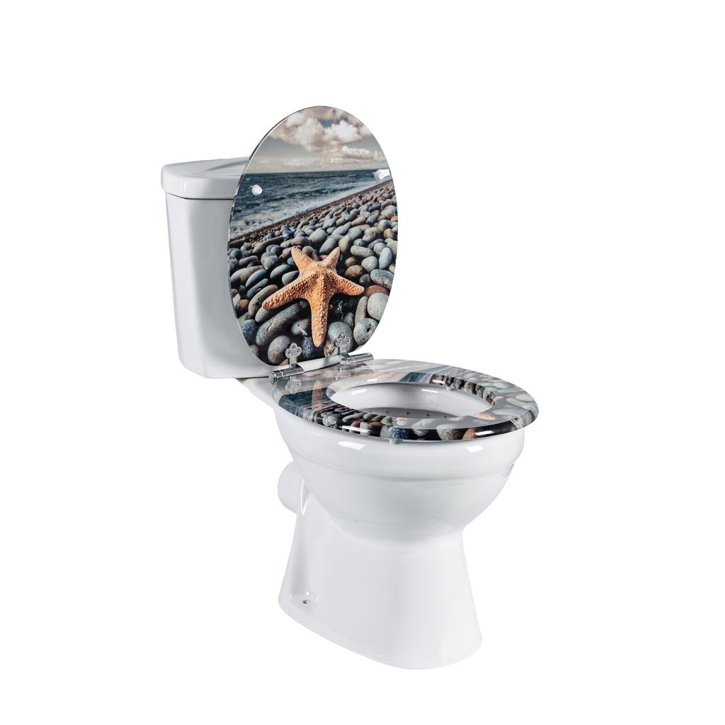SINOBATH MDF WC-Sitz Gedruckte Muster Softclose Toilettensitz — H393