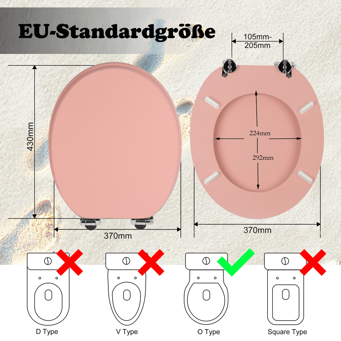 Dimensions abattant WC Roca : Guide de mesure