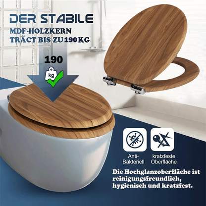 SINOBATH MDF WC-Sitz Retro-Holz Softclose Toilettensitz — W118