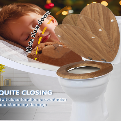SINOBATH MDF WC-Sitz Retro-Holz Softclose Toilettensitz — W118
