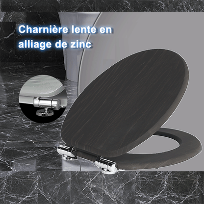SINOBATH MDF-Holzkern, WC-Sitz Toilettensitz mit Absenkautomatik, Softclose-Scharnier(W113)