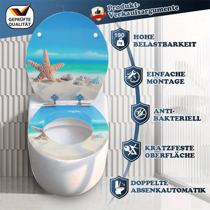 SINOBATH MDF-Holzkern, WC-Sitz Toilettensitz mit Absenkautomatik, Softclose-Scharnier（H149)
