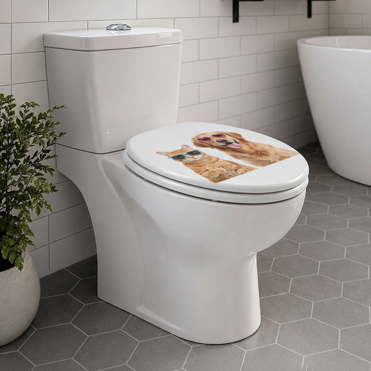 SINOBATH MDF WC-Sitz Gedruckte Muster Softclose Toilettensitz — H384