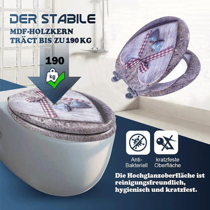 SINOBATH MDF WC-Sitz Gedruckte Muster Softclose Toilettensitz — H372