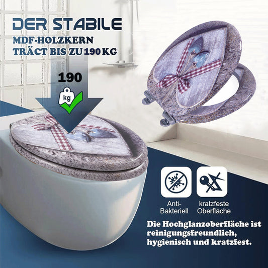 SINOBATH MDF WC-Sitz Gedruckte Muster Softclose Toilettensitz — H372