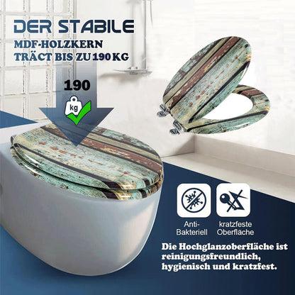 SINOBATH MDF WC-Sitz Gedruckte Muster Softclose Toilettensitz — H391