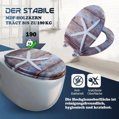 SINOBATH MDF WC-Sitz Gedruckte Muster Softclose Toilettensitz — H374