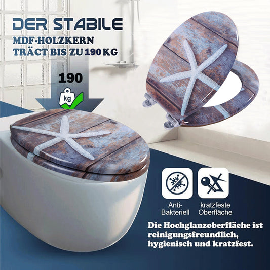 SINOBATH MDF WC-Sitz Gedruckte Muster Softclose Toilettensitz — H374