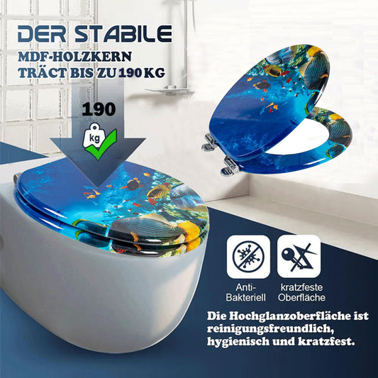 SINOBATH MDF WC-Sitz Gedruckte Muster Softclose Toilettensitz— H395