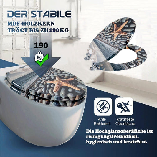 SINOBATH MDF WC-Sitz Gedruckte Muster Softclose Toilettensitz — H393