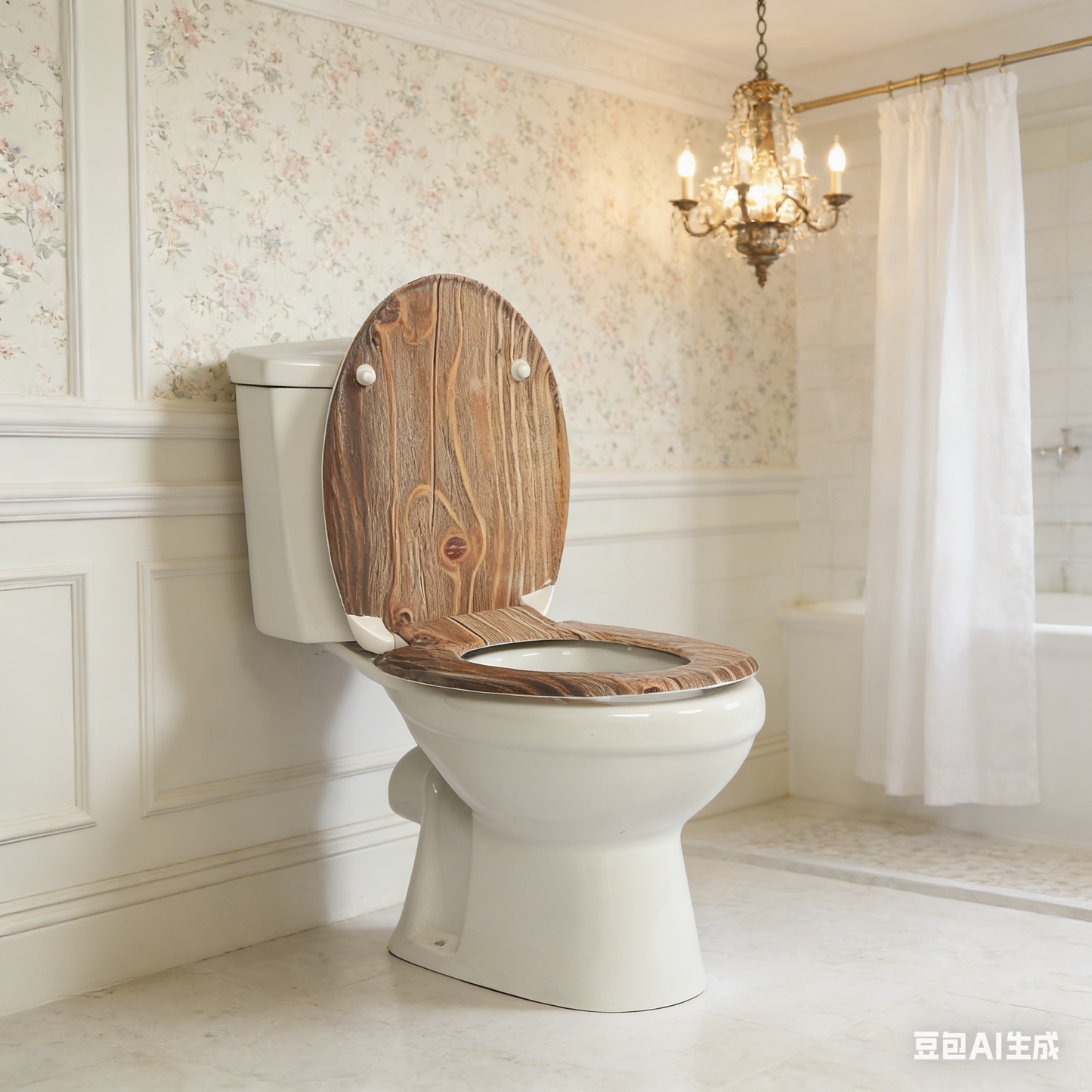 SINOBATH Duroplast WC-Sitz O-Form, Holzmaserung-Optik Absenkautomatik — UF12-751