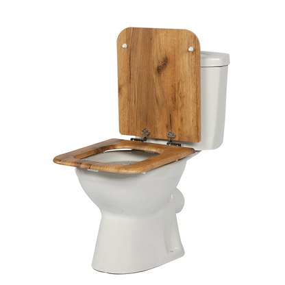 SINOBATH MDF WC-Sitz Quadrat Holzmaserung Softclose Toilettensitz — D-W108