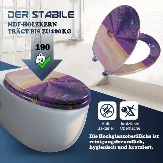 SINOBATH MDF WC-Sitz Gedruckte Muster Softclose Toilettensitz — H385