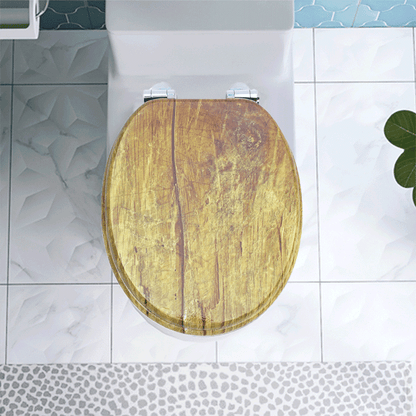 SINOBATH MDF-Holzkern, WC-Sitz Toilettensitz mit Absenkautomatik, Softclose-Scharnier（H042)