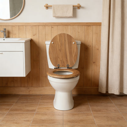 SINOBATH MDF WC-Sitz Retro-Holz Softclose Toilettensitz — W118