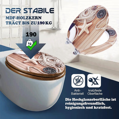 SINOBATH MDF WC-Sitz Gedruckte Muster Softclose Toilettensitz — H373