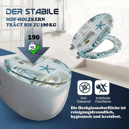 SINOBATH MDF WC-Sitz Gedruckte Muster Softclose Toilettensitz — H396