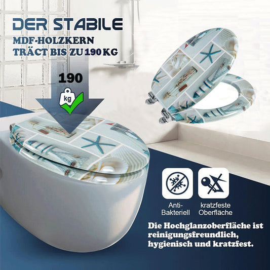 SINOBATH MDF WC-Sitz Gedruckte Muster Softclose Toilettensitz — H396