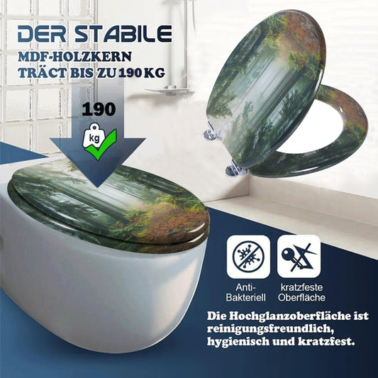 SINOBATH MDF WC-Sitz Gedruckte Muster Softclose Toilettensitz — H382