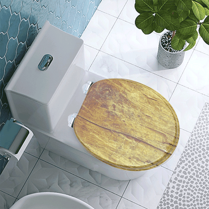 SINOBATH MDF-Holzkern, WC-Sitz Toilettensitz mit Absenkautomatik, Softclose-Scharnier（H042)