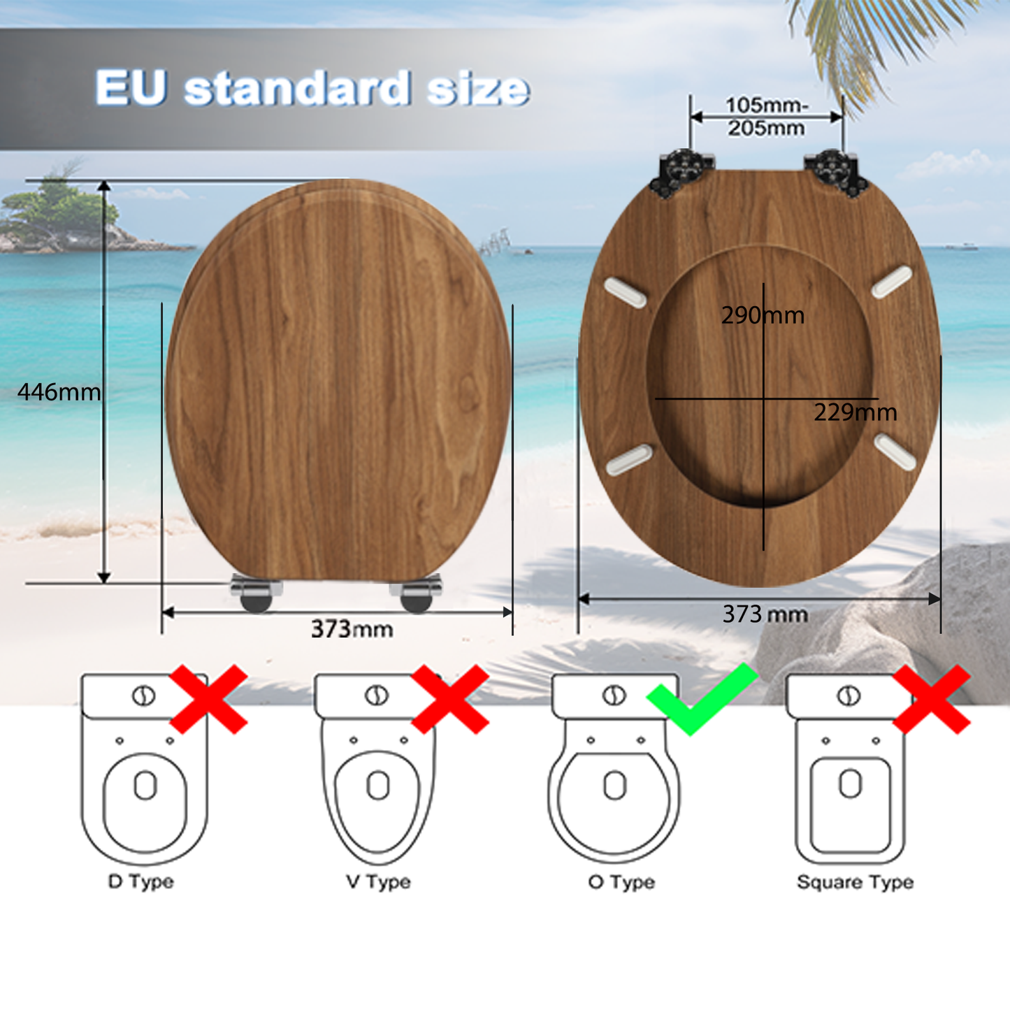 SINOBATH MDF WC-Sitz Retro-Holz Softclose Toilettensitz — W118