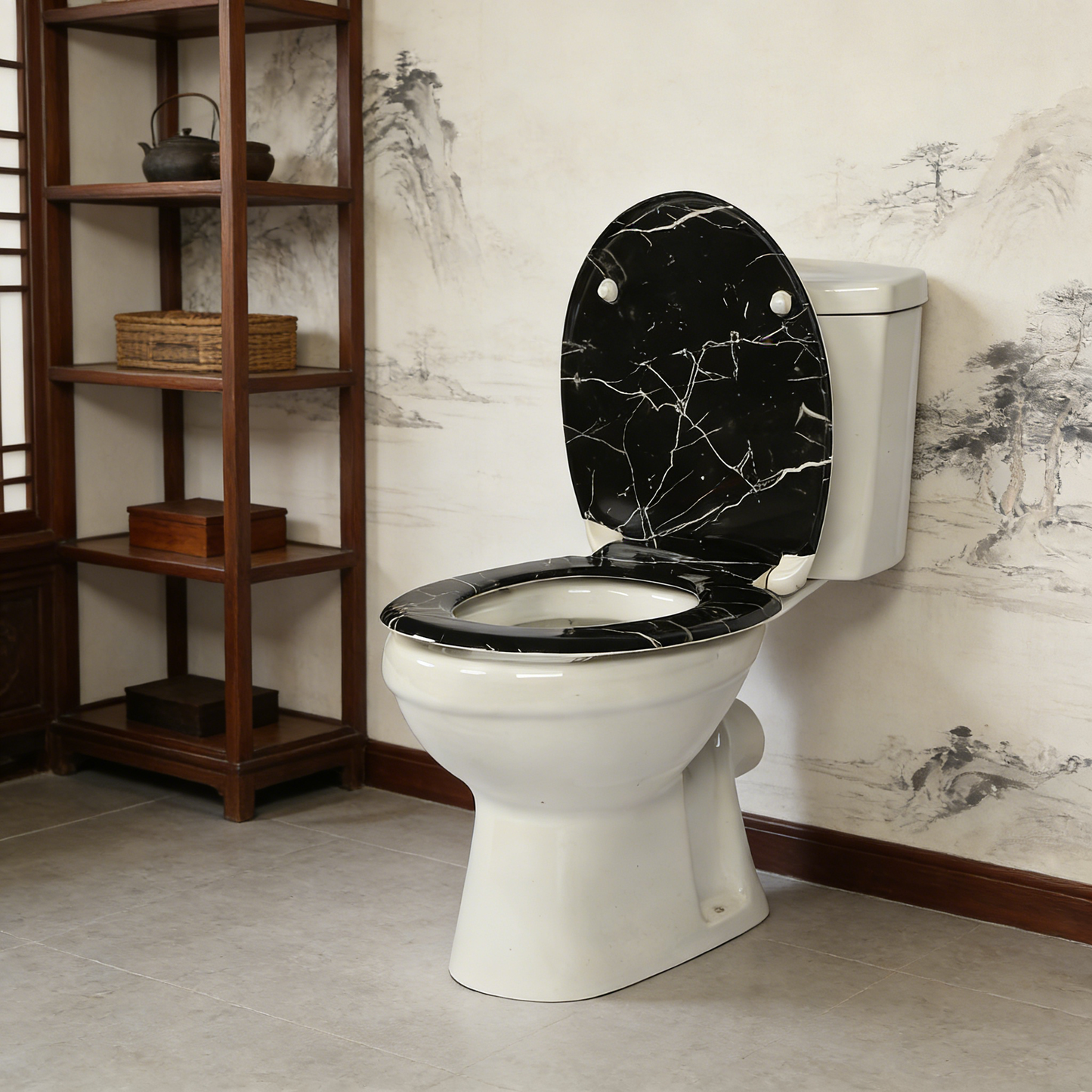 SINOBATH Duroplast WC-Sitz O-Form, Korn-Optik Absenkautomatik — UF12-351