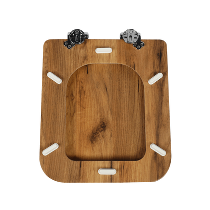 SINOBATH MDF WC-Sitz Quadrat Holzmaserung Softclose Toilettensitz — D-W108