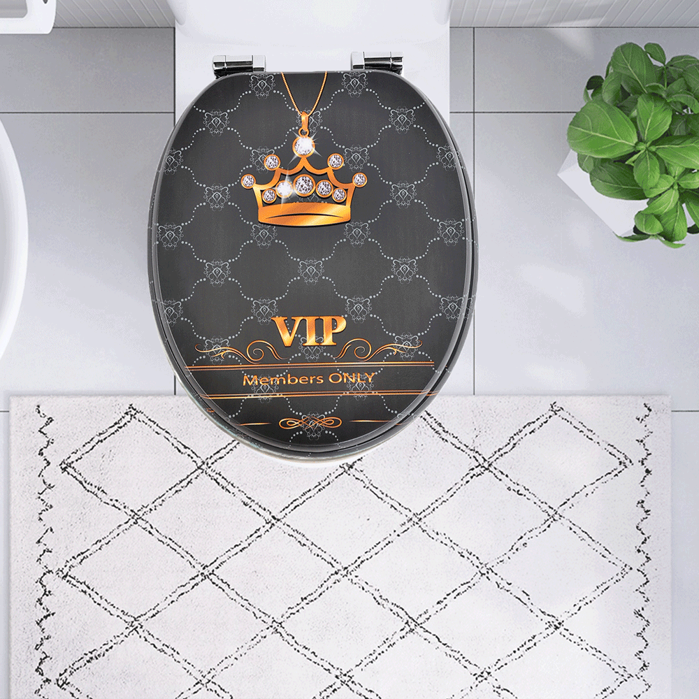 SINOBATH MDF-Holzkern, WC-Sitz Toilettensitz mit Absenkautomatik, Softclose-Scharnier（H353)