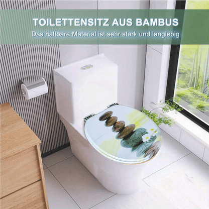 SINOBATH MDF-Holzkern, WC-Sitz Toilettensitz mit Absenkautomatik, Softclose-Scharnier（H357)