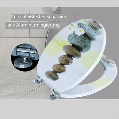 SINOBATH MDF-Holzkern, WC-Sitz Toilettensitz mit Absenkautomatik, Softclose-Scharnier（H357)