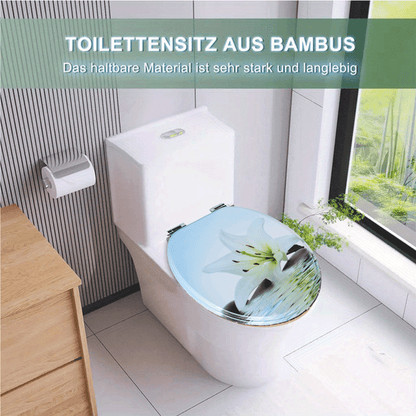 SINOBATH MDF-Holzkern, WC-Sitz Toilettensitz mit Absenkautomatik, Softclose-Scharnier（H358)