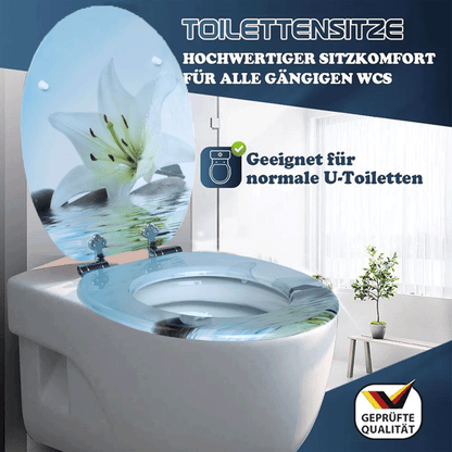 SINOBATH MDF-Holzkern, WC-Sitz Toilettensitz mit Absenkautomatik, Softclose-Scharnier（H358)