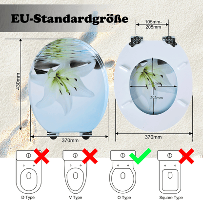 SINOBATH MDF-Holzkern, WC-Sitz Toilettensitz mit Absenkautomatik, Softclose-Scharnier（H358)