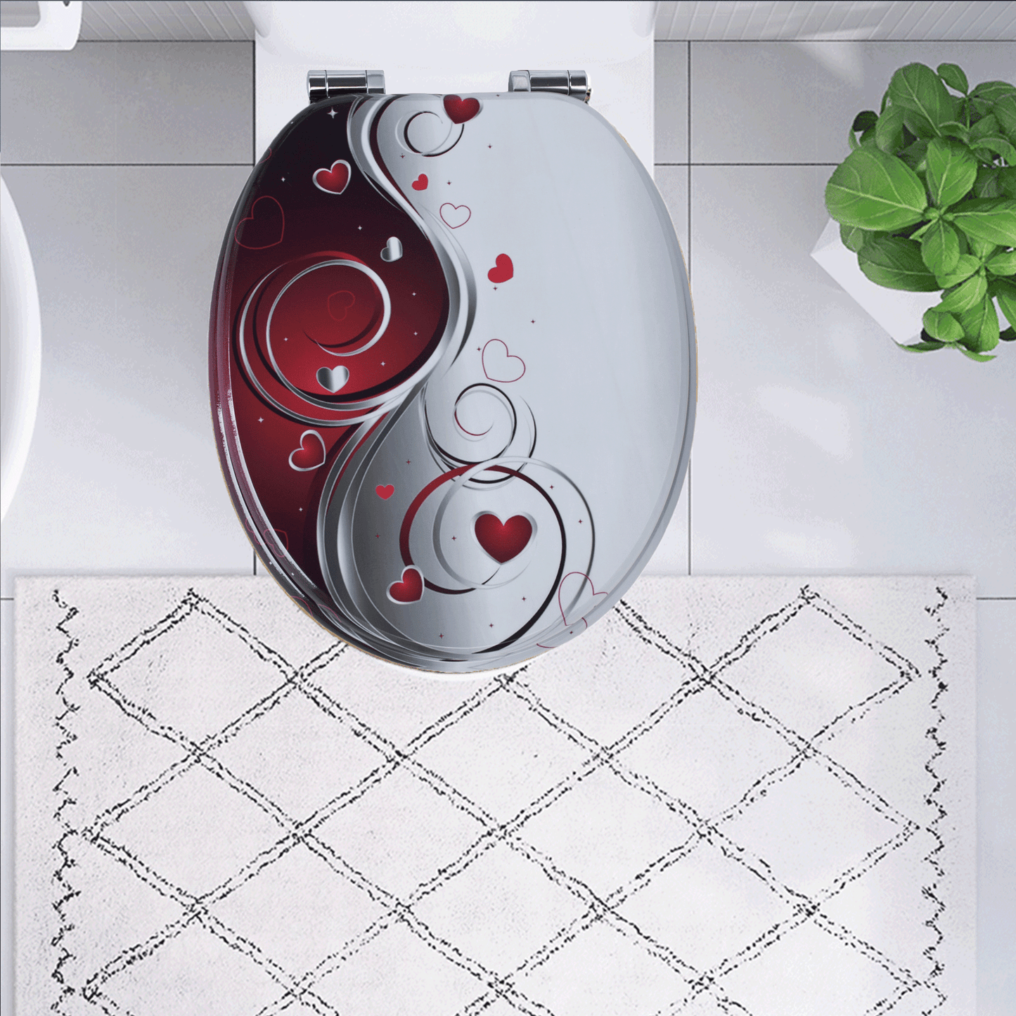 SINOBATH MDF-Holzkern, WC-Sitz Toilettensitz mit Absenkautomatik, Softclose-Scharnier(H359)