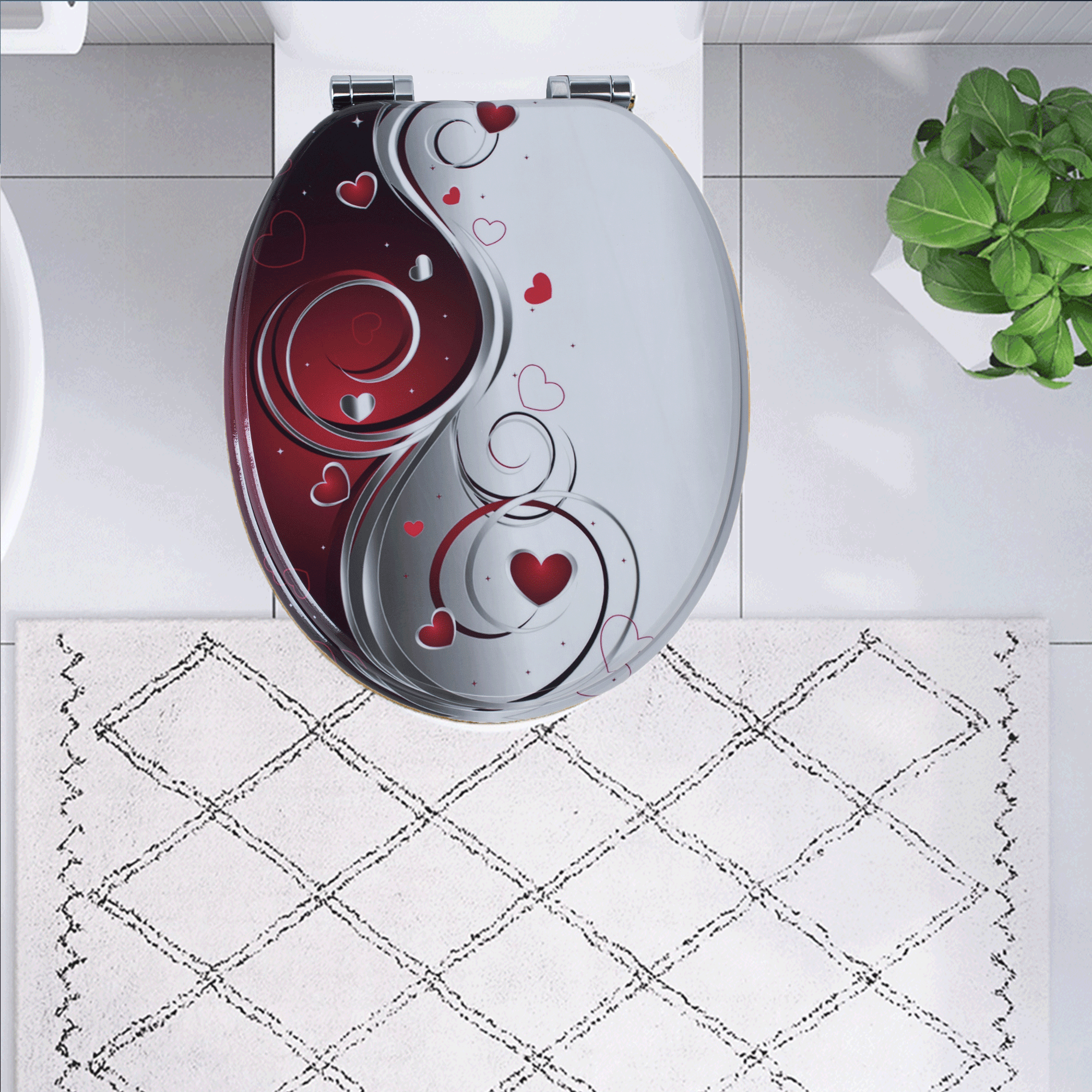 SINOBATH MDF-Holzkern, WC-Sitz Toilettensitz mit Absenkautomatik, Softclose-Scharnier(H359)