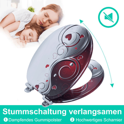 SINOBATH MDF-Holzkern, WC-Sitz Toilettensitz mit Absenkautomatik, Softclose-Scharnier(H359)