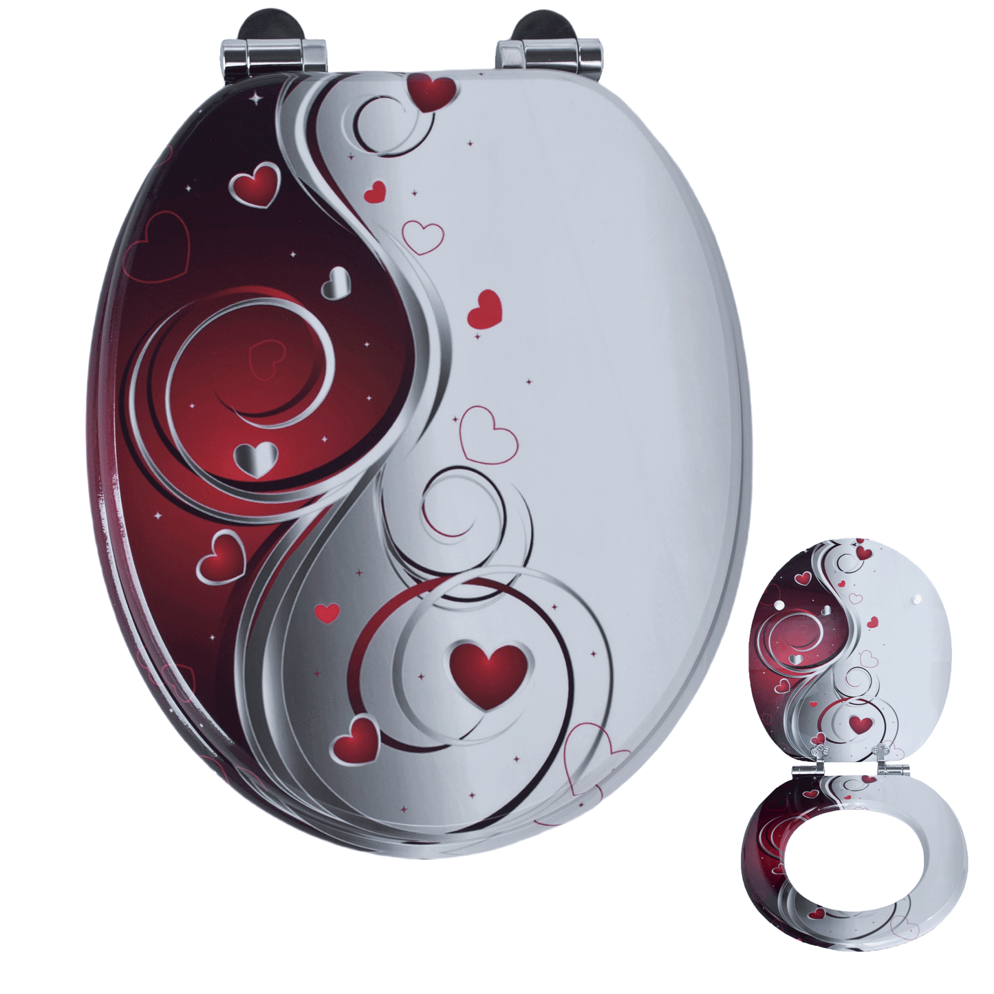 SINOBATH MDF-Holzkern, WC-Sitz Toilettensitz mit Absenkautomatik, Softclose-Scharnier(H359)