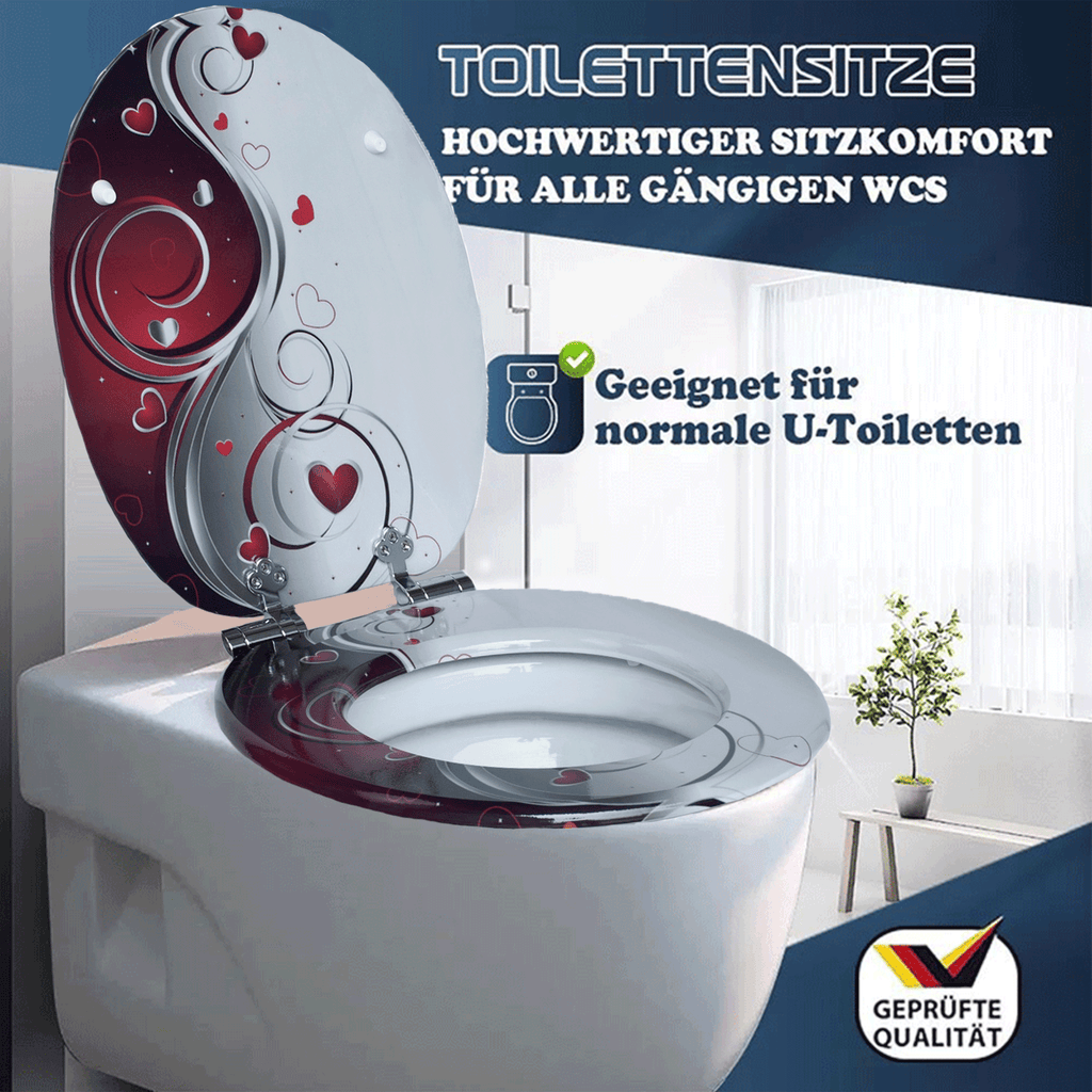 SINOBATH MDF-Holzkern, WC-Sitz Toilettensitz mit Absenkautomatik, Softclose-Scharnier(H359)